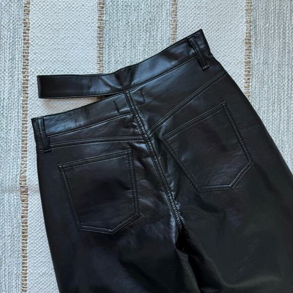 Agolde Recycled Leather Broken Waistband Straight Leg Pants in Detox Women’s 24 - Picture 7 of 10